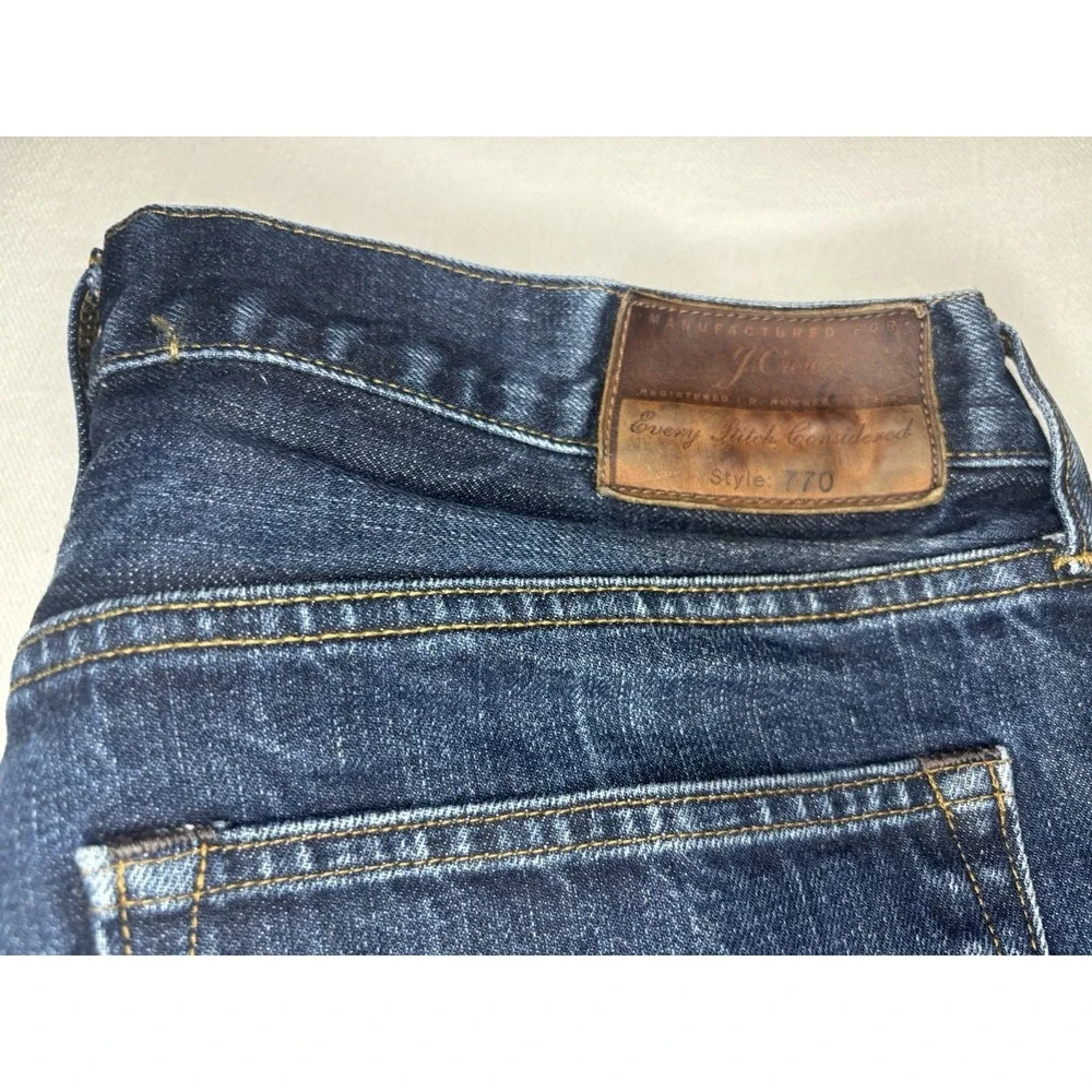 J.Crew 770 Japanese Kaihara Denim Dark Blue Jeans Men's 32x30 Straight Slim